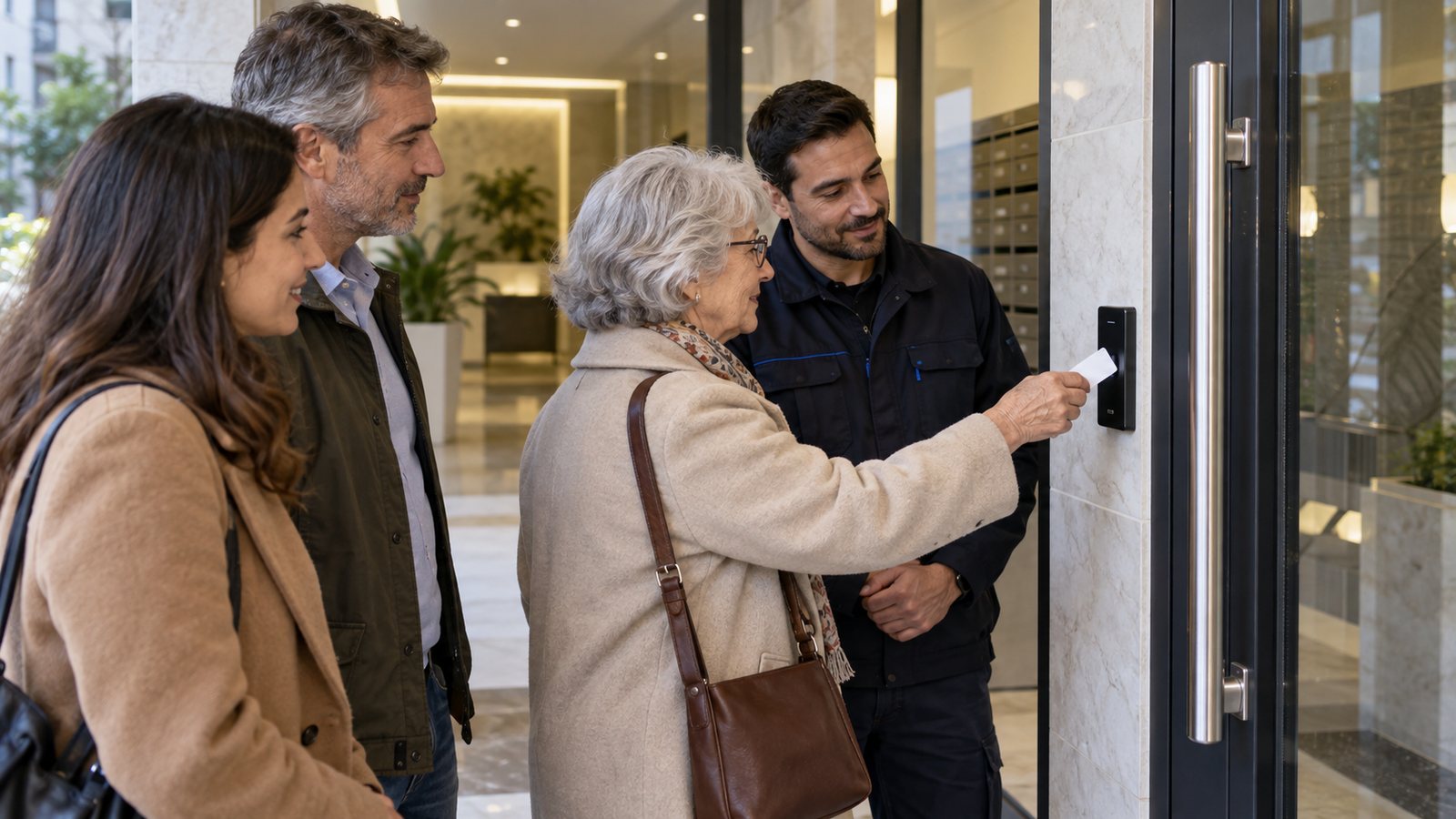 Prueba de un nuevo sistema de acceso con vecinos de una comunidad.